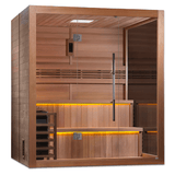 Left side view of the Golden Designs Kuusamo Edition 6-Person Traditional Sauna