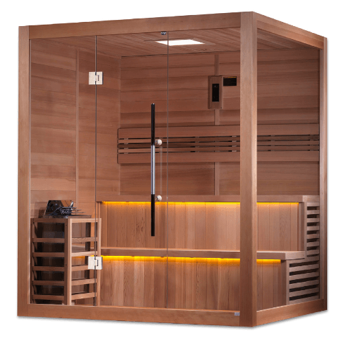 Right side view of the Golden Designs Kuusamo Edition 6-Person Traditional Sauna