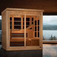 Lifestyle view of the Golden Designs Monaco Limited Edition Near Zero EMF Sauna