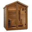 Left side view of the Golden Designs Savonlinna 3-Person Traditional Outdoor Sauna