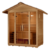 Right side view of the Golden Designs Vorarlberg 5-Person Traditional Outdoor Sauna