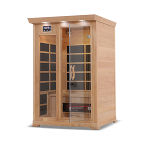 Healthsmart 2 Person Full Spectrum Infrared Sauna Cedar Open Door Left View