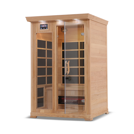 Healthsmart 2 Person Full Spectrum Infrared Sauna Cedar Open Door Left View