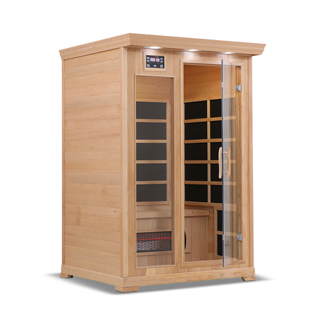 Healthsmart 2 Person Full Spectrum Infrared Sauna Open Door Cedar Right View