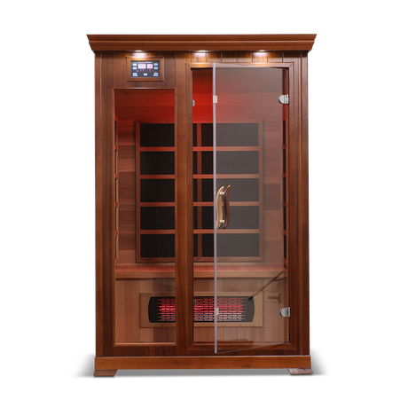Healthsmart 2 Person Full Spectrum Infrared Sauna Hemlock Open Door Front View
