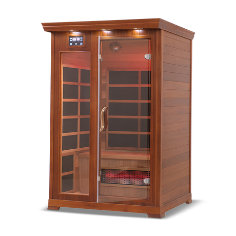 Healthsmart 2 Person Full Spectrum Infrared Sauna Hemlock Open Door Left View