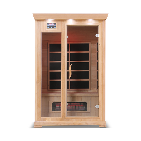 Healthsmart 2 Person Full Spectrum Infrared Sauna Cedar Front View