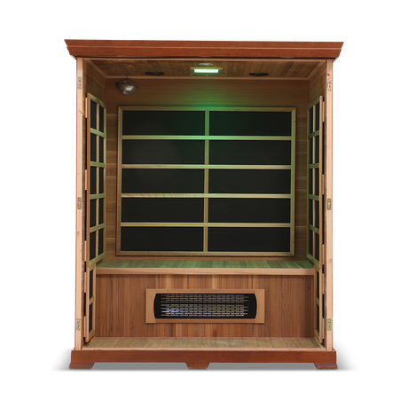 Healthsmart 3 Person Full Spectrum Infrared Sauna Hemlock Open View