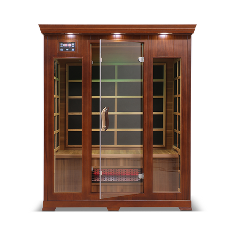 Healthsmart 3 Person Full Spectrum Infrared Sauna Hemlock Open Door Front View