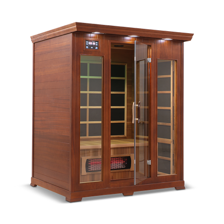 Healthsmart 3 Person Full Spectrum Infrared Sauna Hemlock Open Door Right View