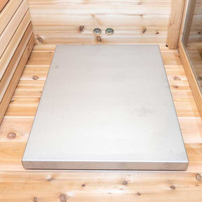 Front view of an adjustable installation base showing its key components and features for proper setup.