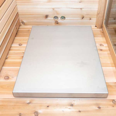 Front view of an adjustable installation base showing its key components and features for proper setup.