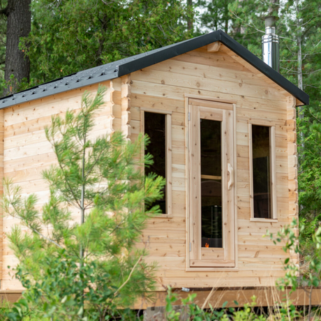 Leisurecraft-CT-Georgian-Cabin-Front-and-Left-Side-View