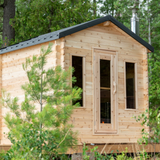 Leisurecraft-CT-Georgian-Cabin-Front-and-Left-Side-View