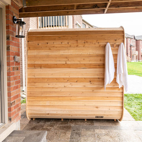 Left side view of a Canadian Timber Luna Sauna.