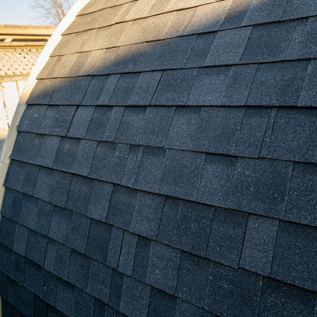 Close-up view of the roof panels of a Mini POD Sauna.