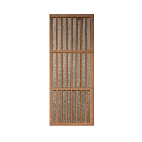 Wooden window panel of the Golden Designs Maxxus 2-Person Low EMF Infrared Sauna made of red cedar