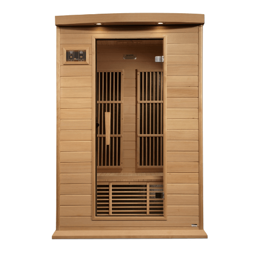 Front view of the Golden Designs Maxxus 2-Person Near Zero EMF Sauna