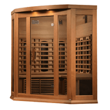 Right side view of the Golden Designs Maxxus 3-Person Full Spectrum Corner Sauna