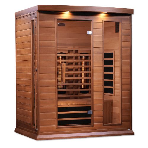 Left side view of the Golden Designs Maxxus 3-Person Full Spectrum Infrared Sauna