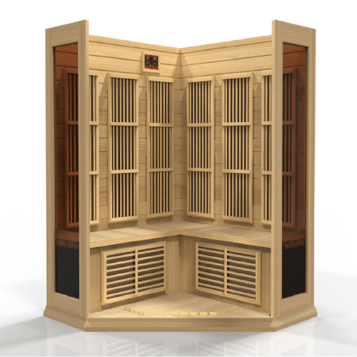 Interior view of the Golden Designs Maxxus 3-Person Low EMF Sauna MX-K356-01