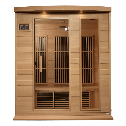 Front view of the Golden Designs Maxxus 3-Person Near Zero EMF Sauna