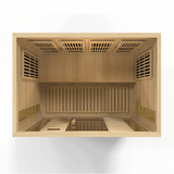 Top angle interior view of the Golden Designs Maxxus 4-Person Low EMF Sauna MX-K406-01