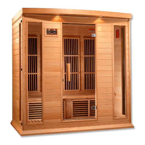 Left side view of the Golden Designs Maxxus 4-Person Low EMF Sauna MX-K406-01