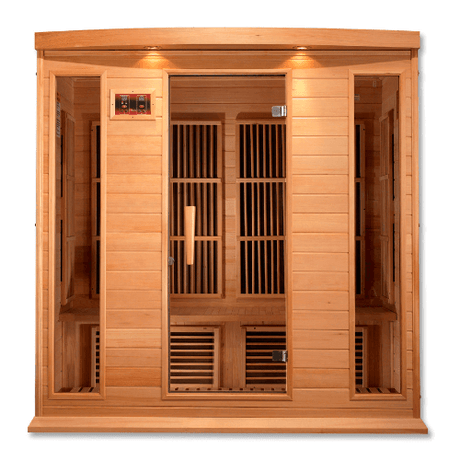 Front view of the Golden Designs Maxxus 4-Person Low EMF Sauna MX-K406-01