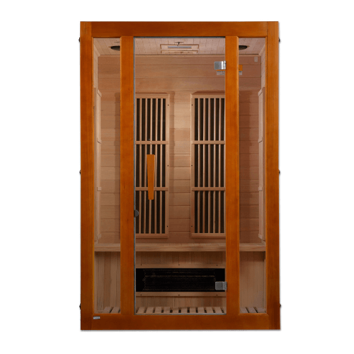 Front view of the Golden Designs Maxxus Aspen Dual Tech Low EMF Sauna