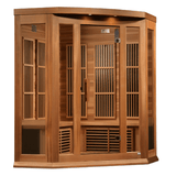 Left side view of the Golden Designs Maxxus Avignon corner sauna