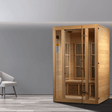 A lifestyle view of the Golden Designs Maxxus Seattle Low EMF sauna