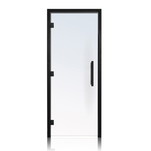 Prosaunas Clear Black Prehung Glass Sauna Door Left Hinge