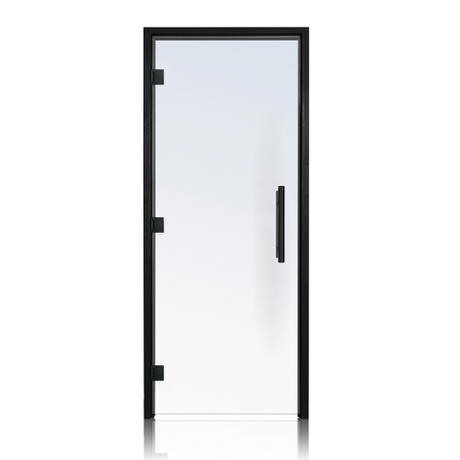 Prosaunas Clear Black Prehung Glass Sauna Door Left Hinge