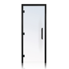 Prosaunas Clear Black Prehung Glass Sauna Door Left Hinge
