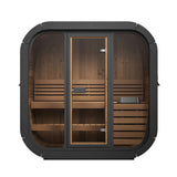 SaunaLife Model CL4G Outdoor Cube Sauna Front View