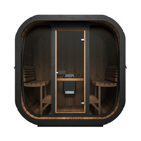 Saunalife Model Cl7G Cube Outdoor Home Sauna Kit Front View