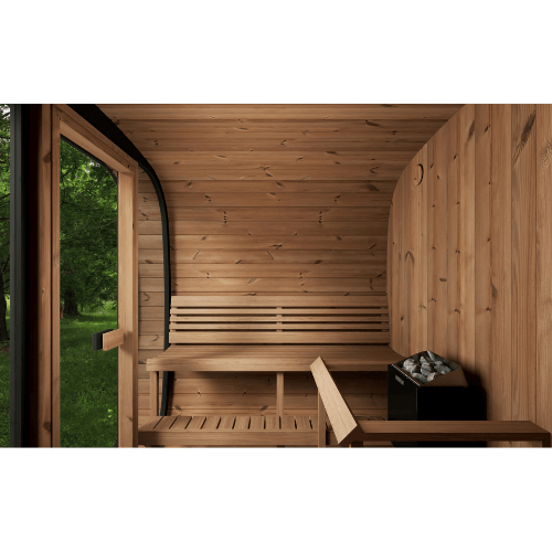 Saunalife Model Cl7G Cube Outdoor Home Sauna Kit Interior View