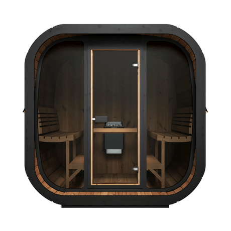 Saunalife Model Cl7G Cube Outdoor Home Sauna Kit Front View