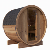 Saunalife Model E6 Ergo Sauna Barrel Side Front View