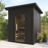 Saunalife Model G2 Garden Outdoor Home Sauna Kit Black Outdoor View