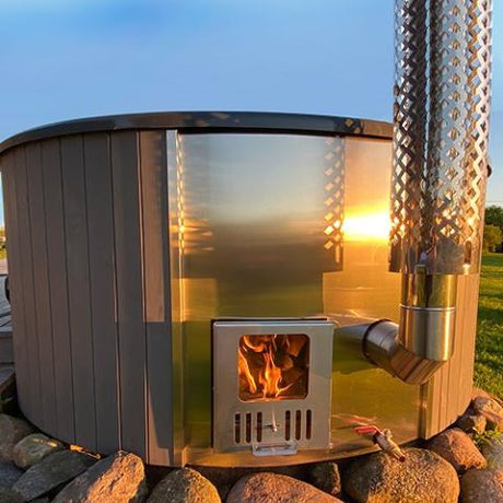 SaunaLife Soak-Series 6-Person Natural Wood Fired Hot Tub SL-MODELS4N | Empire Saunas