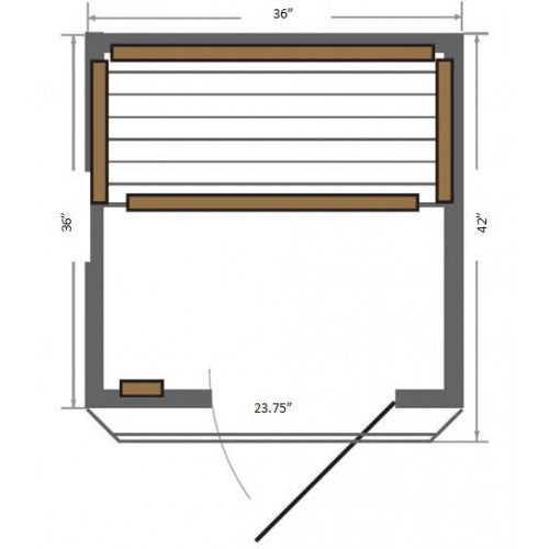 Sunray 2 Person Indoor Infrared Cedar HL200K Sierra | Empire Saunas