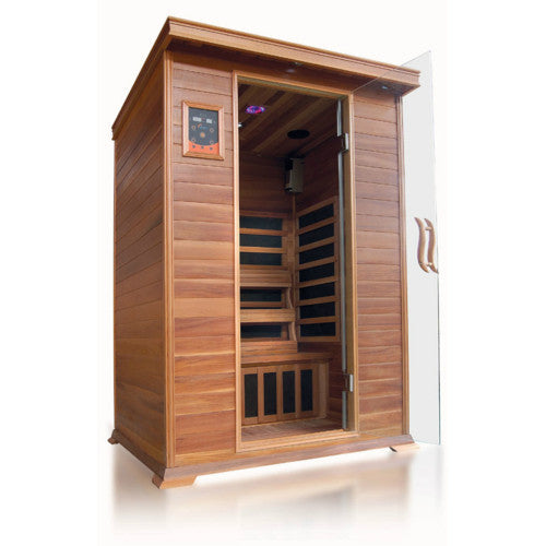 Sunray 2 Person Indoor Infrared Cedar HL200K Sierra | Empire Saunas