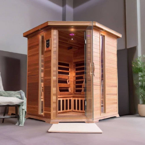 Sunray Bristol Bay 4-Person Indoor Infrared Corner | Empire Saunas
