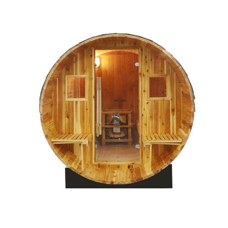 Sunray Oasis 2-4 Person Traditional Outdoor Barrel | Empire Saunas