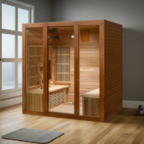 Sunray Roslyn 4-Person Indoor Infrared Cedar | Empire Saunas