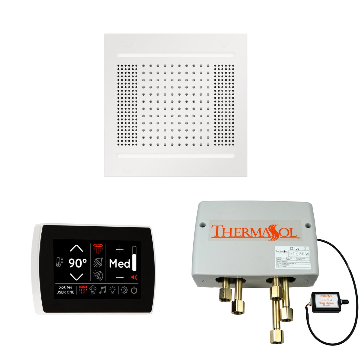 Thermasol The Wellness Hydrovive14 Shower Package With Signatouch Square | Empire Saunas