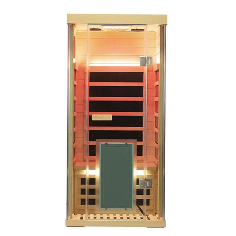 Wizzi Saunas 1 Person Large Glass Design Full Spectrum Infrared | Empire Saunas