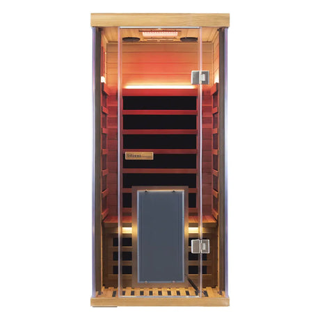 Wizzi Saunas 1 Person Large Glass Design Full Spectrum Infrared | Empire Saunas